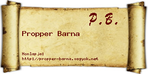 Propper Barna névjegykártya