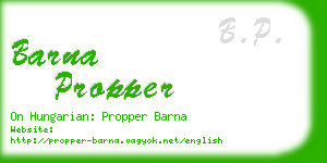 barna propper business card